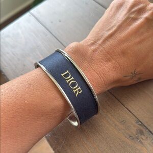Upcycled Dior Ribbon bracelet Cuff